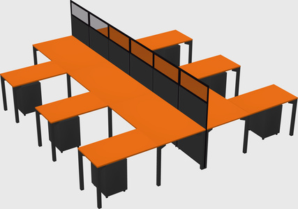 Shared l-shape cubicle