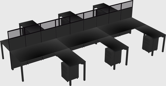 Shared l-shape cubicle