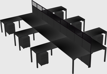 Shared l-shape cubicle