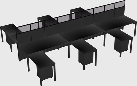 Shared l-shape cubicle