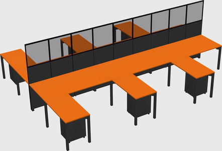 Shared l-shape cubicle