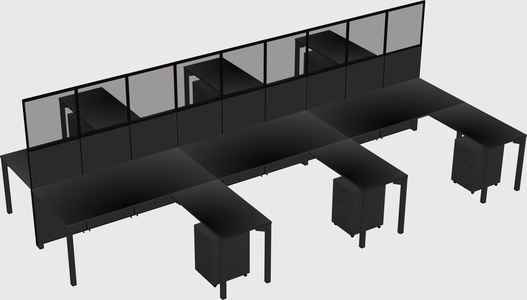 Shared l-shape cubicle