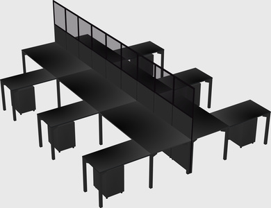 Shared l-shape cubicle