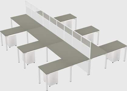 Shared l-shape cubicle