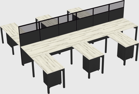 Shared l-shape cubicle