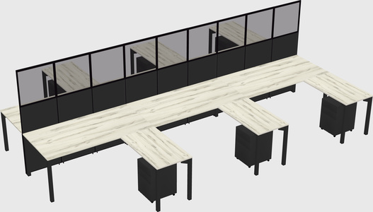 Shared l-shape cubicle