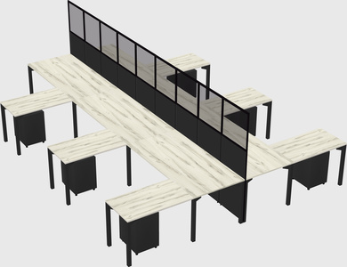 Shared l-shape cubicle