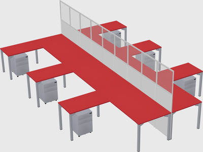 Shared l-shape cubicle