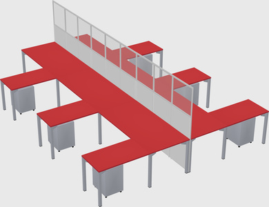 Shared l-shape cubicle