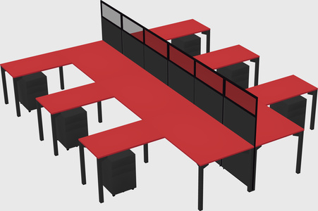 Shared l-shape cubicle