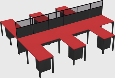 Shared l-shape cubicle