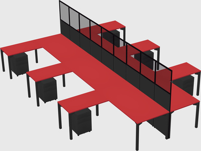 Shared l-shape cubicle