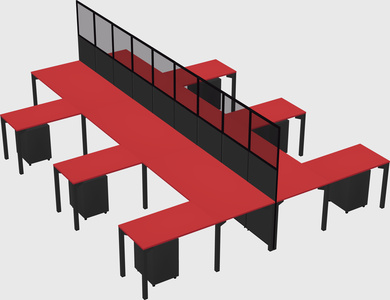 Shared l-shape cubicle