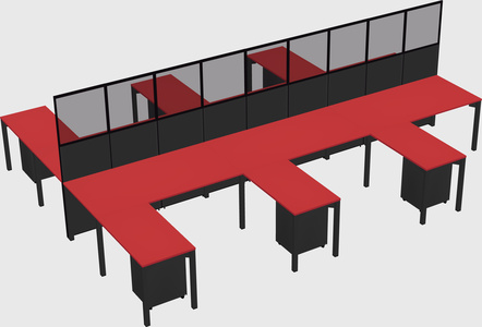 Shared l-shape cubicle