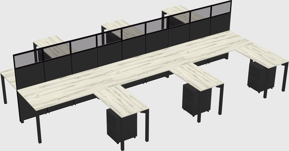 Shared l-shape cubicle