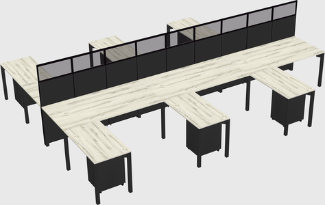 Shared l-shape cubicle