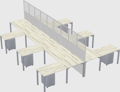 Shared l-shape cubicle