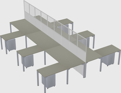 Shared l-shape cubicle