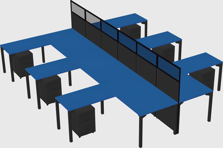 Shared l-shape cubicle