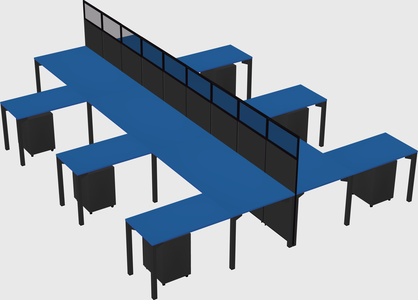 Shared l-shape cubicle
