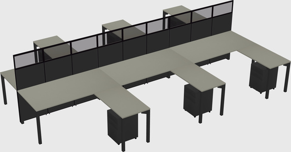 Shared l-shape cubicle