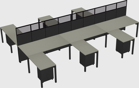 Shared l-shape cubicle
