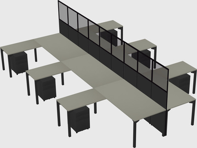 Shared l-shape cubicle