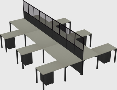 Shared l-shape cubicle