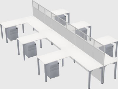 Shared l-shape cubicle