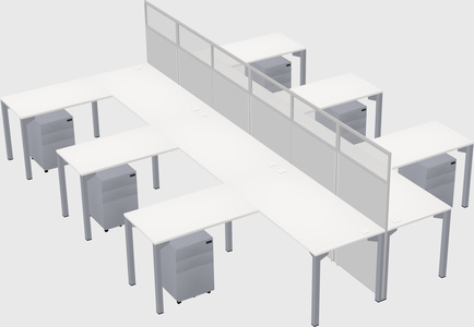 Shared l-shape cubicle