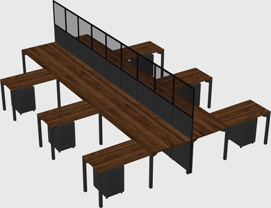 Shared l-shape cubicle