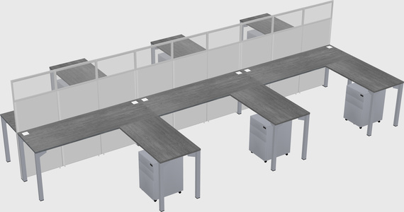 Shared l-shape cubicle