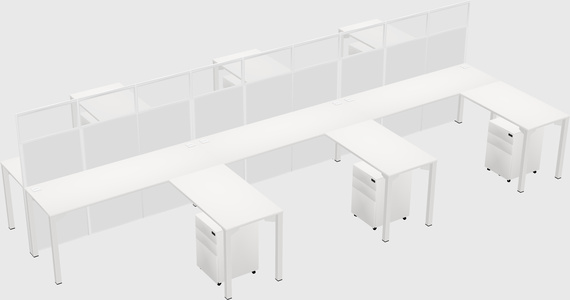 Shared l-shape cubicle
