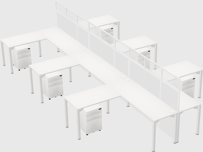 Shared l-shape cubicle
