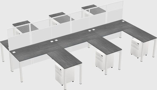Shared l-shape cubicle