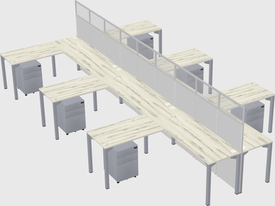 Shared l-shape cubicle