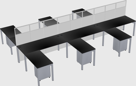 Shared l-shape cubicle