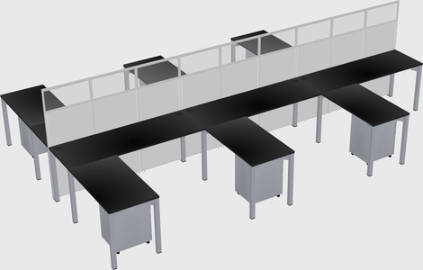 Shared l-shape cubicle