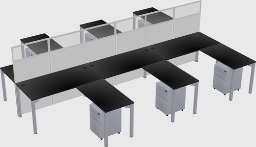 Shared l-shape cubicle