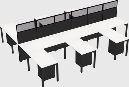 Shared l-shape cubicle