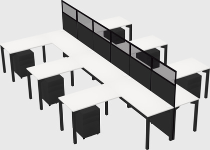 Shared l-shape cubicle