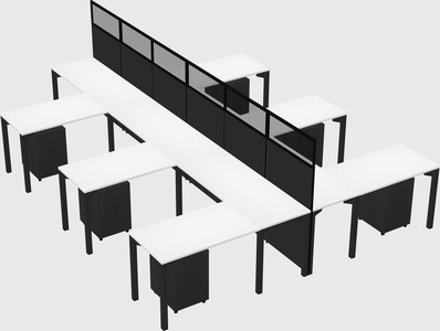 Shared l-shape cubicle