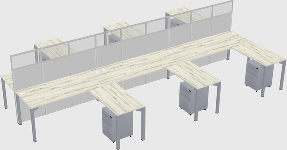Shared l-shape cubicle