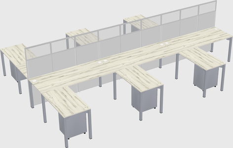 Shared l-shape cubicle