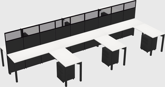 Shared l-shape cubicle