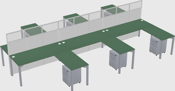 Shared l-shape cubicle