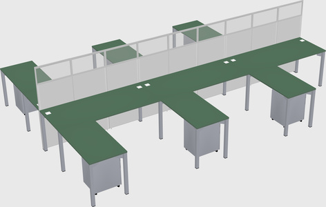 Shared l-shape cubicle