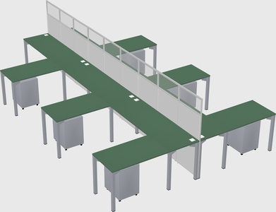 Shared l-shape cubicle