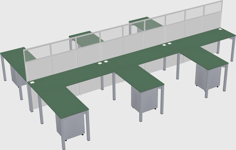 Shared l-shape cubicle