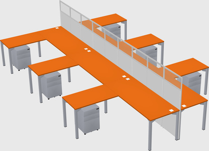 Shared l-shape cubicle